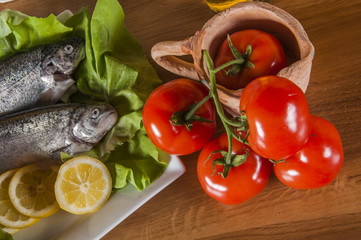 Trout in mediterranean composition