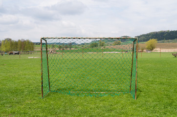 Old football gate in polish village