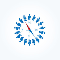 ビジネスマン　コンパス　