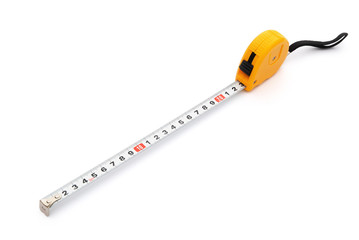 tape measure on white with clipping path
