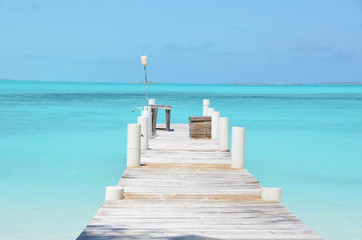 Fototapeta premium Wooden pier. Exuma, Bahamas