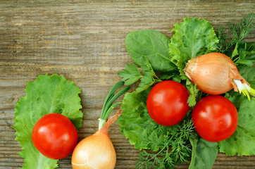 Vegetables on a wooden board