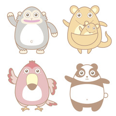illustration of cute animal icon collection
