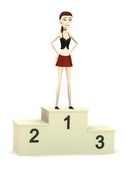 3d render of cartoon character as a winner