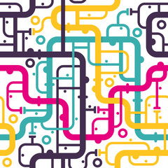 Abstract piping seamless pattern. Vector illustration.