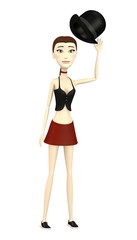 3d render of cartoon character with hat
