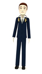 3d render of cartoon character with headphones