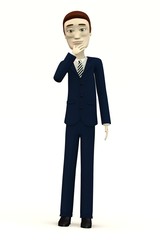 cartoon businessman - thinking