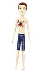 3d render of cartoon character with tick