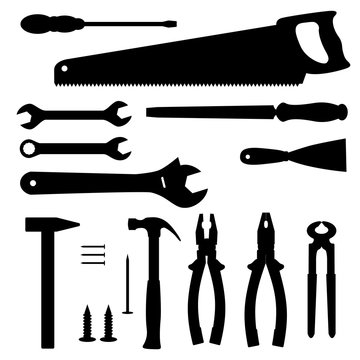 Silhouettes of tools