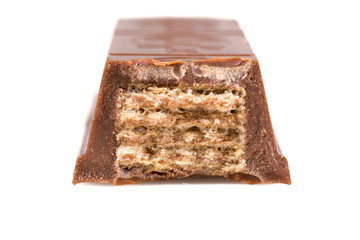 Broken chocolate waffle, soft focus