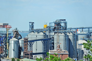 Grain dryer in the port of Odessa, Ukraine