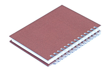 Purple notebook isolated on white background