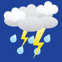 Clouds with lightning weather icon