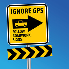 Road sign GPS, vector illustration