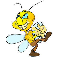 Happy Yellow Bug - Cartoon