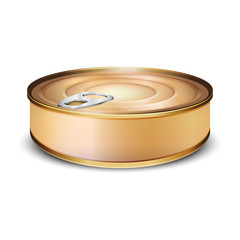 chrome tin isolated on white