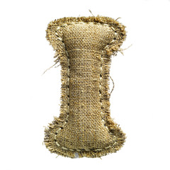 Linen vintage cloth letter isolated on white