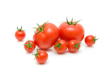 tomatoes on a white background close-up