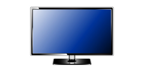 Tv monitor on the white background