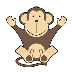 Children's illustration of cheerful monkeys