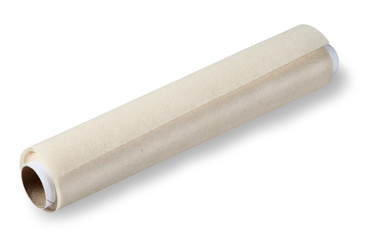 Food in a twisted roll of parchment on the sleeve, baking paper.