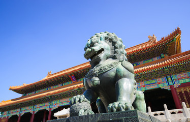 bronze lion in the Forbidden City
