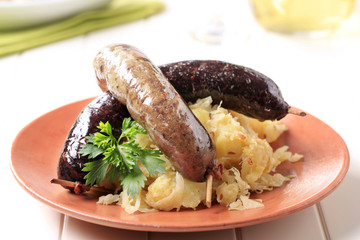 Blood sausage and white pudding