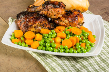 Peas and carrots with chicken