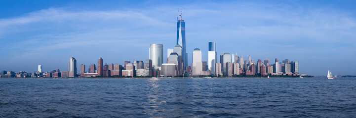 Panorama of Lower Manhattan at dusk