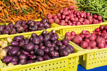 Fresh potatoes at the market
