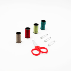 Sewing Tools over white background