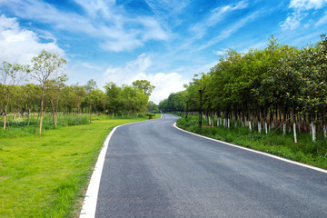 Asphalt road under the sky