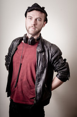 stylish hipster man portrait