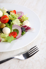 Vegetable salad with cheese