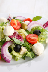 Vegetable salad with cheese