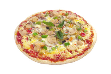 Tasty pizza isolated on white background
