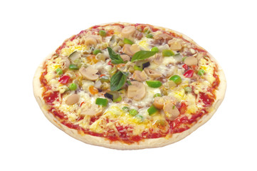 Tasty pizza isolated on white background