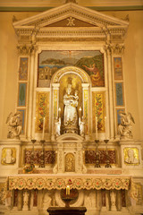Fototapeta na wymiar Palermo - altar and Madonna in Convento Dei Carmelitani