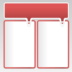 three red frames  for text