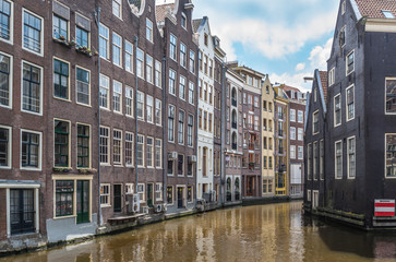 Fototapeta na wymiar Old and new canal houses in Amsterdam