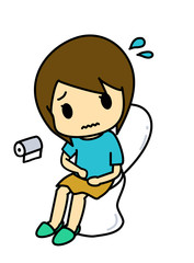 トイレで苦しむ女性