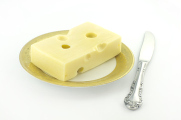 cheese slice on the plate