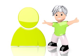 gut gemacht german for well done sign  with cute 3d character