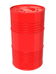 Blank red  barrel with clipping path.