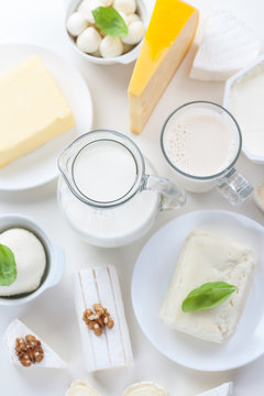 Assortment of different dairy products