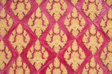 Thai stucco pattern style on wall