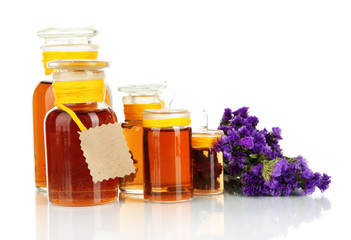 Medicine bottles isolated on white