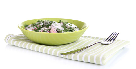 Vitamin vegetable salad in plate isolated on white
