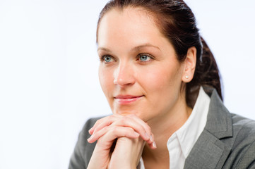 Portrait of relaxed female business employee